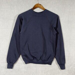 VTG Tultex Sweatshirt Youth L 14-16 Navy Blue Blank Retro‎ Childrens Crewneck